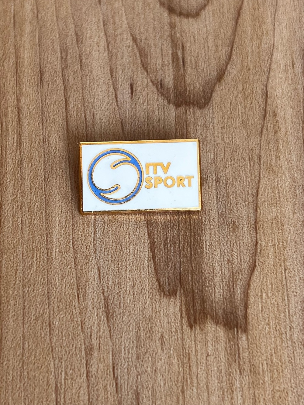 Vintage ITV Sport Enamel Lapel Pin Television Memorabilia Collectible